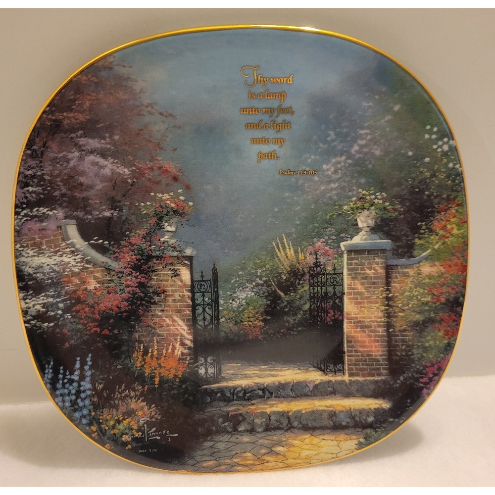 Thomas Kinkade Collector Plate 8in Multicolor Thy Word Is A Lamp COA 1994